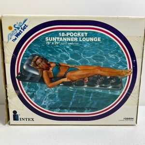 VTG Pool Inflatable Raft 1994 Intex The Wet Set 18 Pocket Suntanner Lounge
